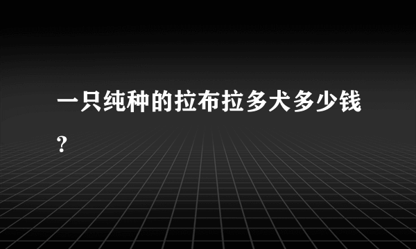 一只纯种的拉布拉多犬多少钱？