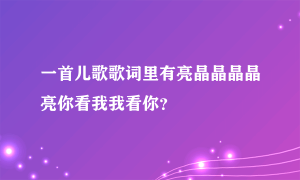 一首儿歌歌词里有亮晶晶晶晶亮你看我我看你？