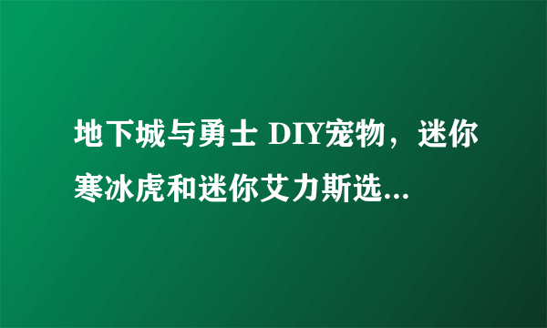 地下城与勇士 DIY宠物，迷你寒冰虎和迷你艾力斯选择哪个好？