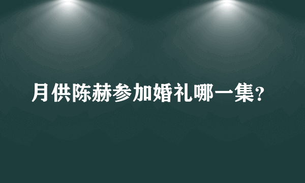 月供陈赫参加婚礼哪一集？