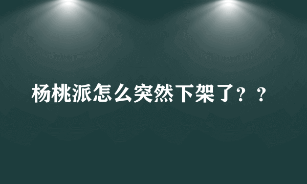 杨桃派怎么突然下架了？？