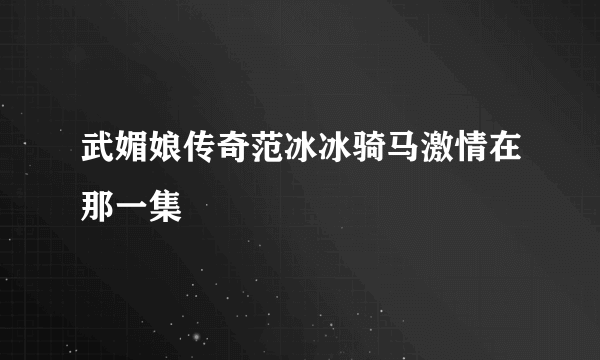 武媚娘传奇范冰冰骑马激情在那一集