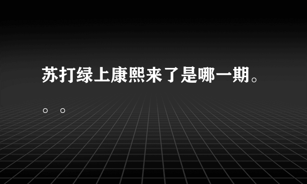 苏打绿上康熙来了是哪一期。。。