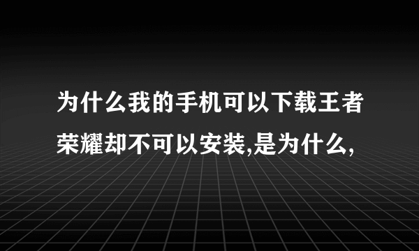 为什么我的手机可以下载王者荣耀却不可以安装,是为什么,