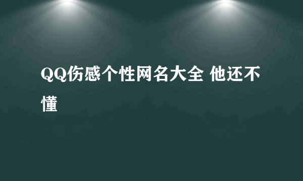 QQ伤感个性网名大全 他还不懂