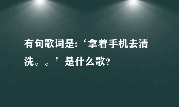 有句歌词是:‘拿着手机去清洗。。’是什么歌？