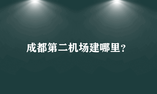 成都第二机场建哪里？