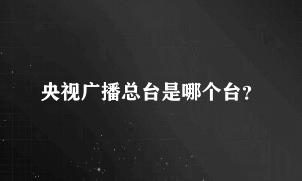 央视广播总台是哪个台？