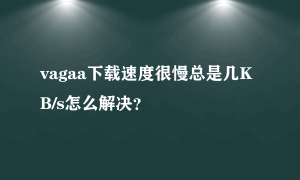 vagaa下载速度很慢总是几KB/s怎么解决？