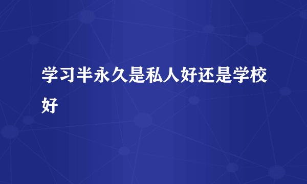 学习半永久是私人好还是学校好