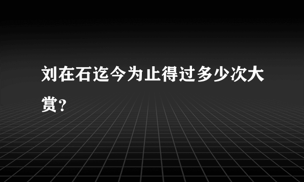 刘在石迄今为止得过多少次大赏？