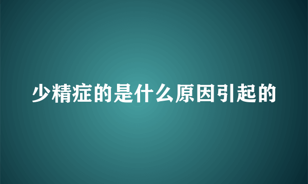 少精症的是什么原因引起的