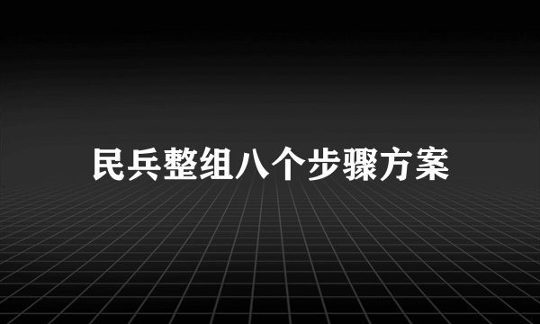 民兵整组八个步骤方案