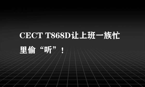 CECT T868D让上班一族忙里偷“听”！