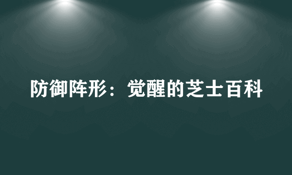 防御阵形：觉醒的芝士百科