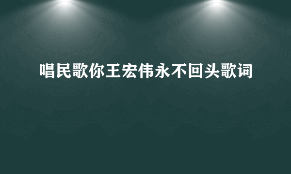 唱民歌你王宏伟永不回头歌词