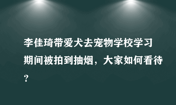 李佳琦带爱犬去宠物学校学习期间被拍到抽烟，大家如何看待？