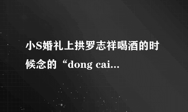 小S婚礼上拱罗志祥喝酒的时候念的“dong cai”是什么意思拜托了各位 谢谢